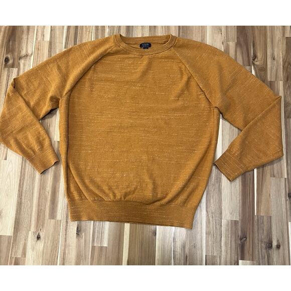J.Crew Factory Budded Raglan Sleeve Crew Neck Sweater men's size M Harvest Gold - Picture 2 of 6